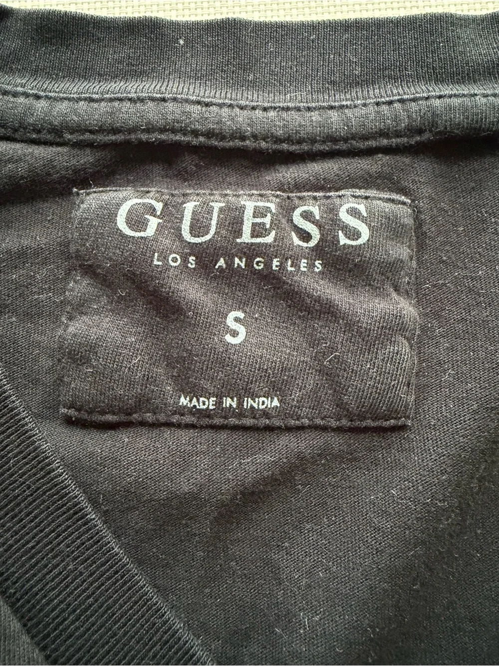 Guess Men's Two-Tone V-Neck T-Shirt in Black and Gray Heather - Picture 5 of 11